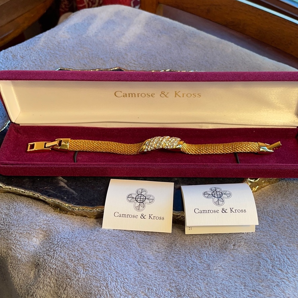 Camrose & Kross gold and rhinestone Jackie Kennedy replica bracelet